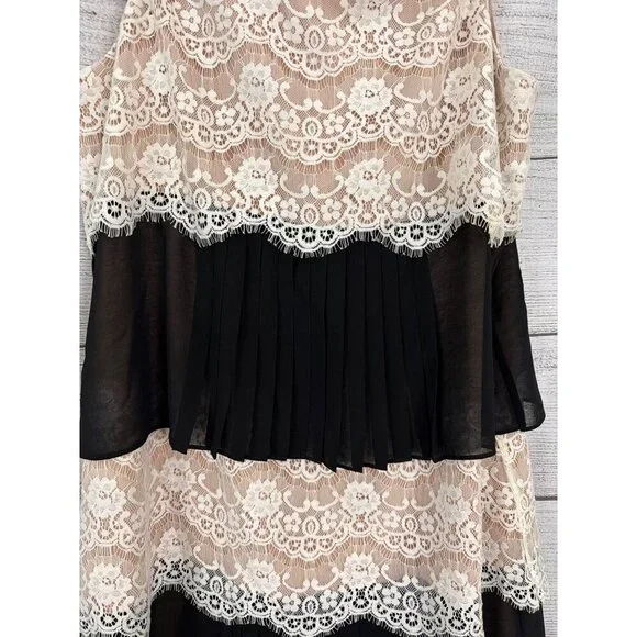 Jessica Simpson Lace & Pleated Sleeveless Dress Size 10 - Picture 3 of 4